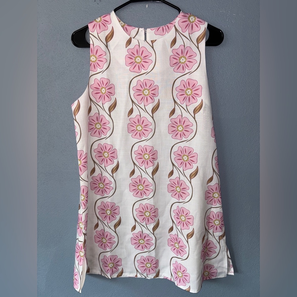 Floral Sleeveless Top in Pink and White - SHEIN - NWOT